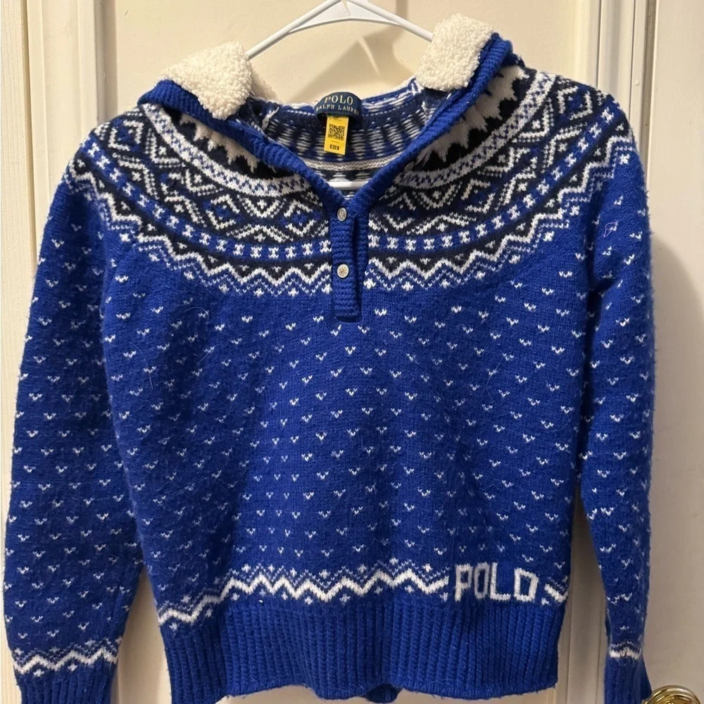 Ralph Lauren Fair Isle Cotton-Blend Hooded Sweater